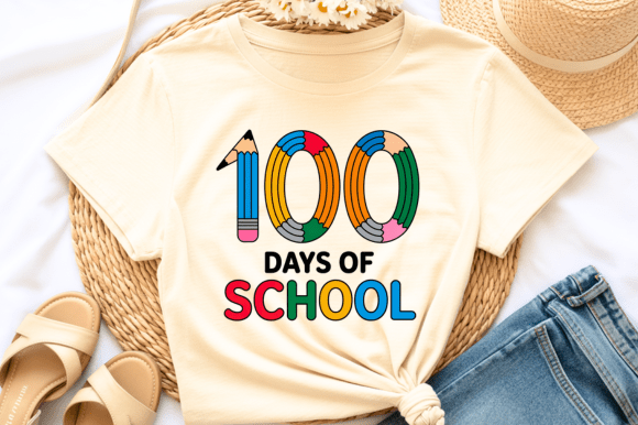 100 Days of School Pencil Clipart PNG