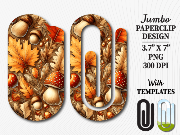 Autumn Forest Mushroom Jumbo Paperclip