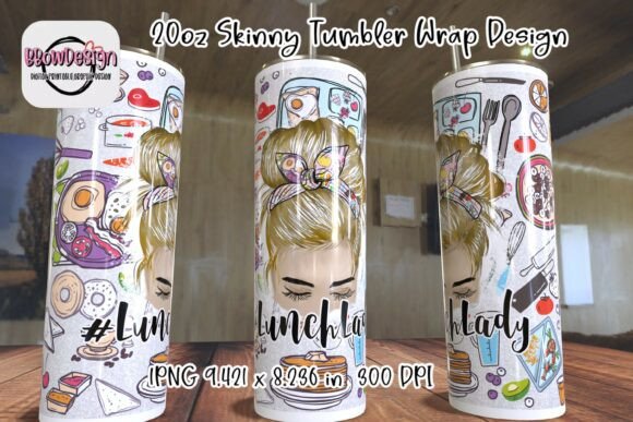 Blonde Hair Lunch Lady Life 20oz Skinny