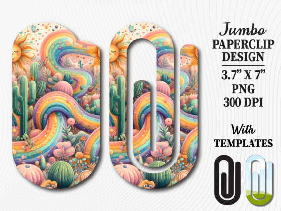 Boho Rainbow Desert Sun Jumbo Paperclip