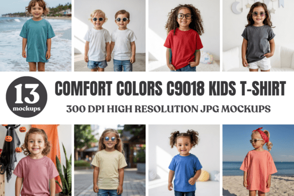 Comfort Colors C9018 Kids Mockup Bundle