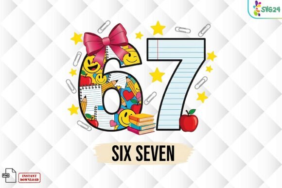 Designing Educational Milestones with Six Seven School Numbers PNG