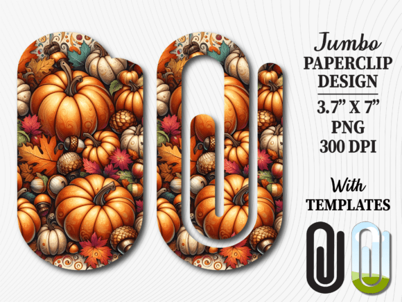 Fall Pumpkin Harvest Jumbo Paperclip