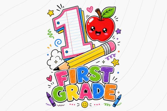 First Grade Shirt PNG Design