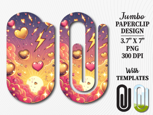 Groovy Heart Sunset Jumbo Paperclip