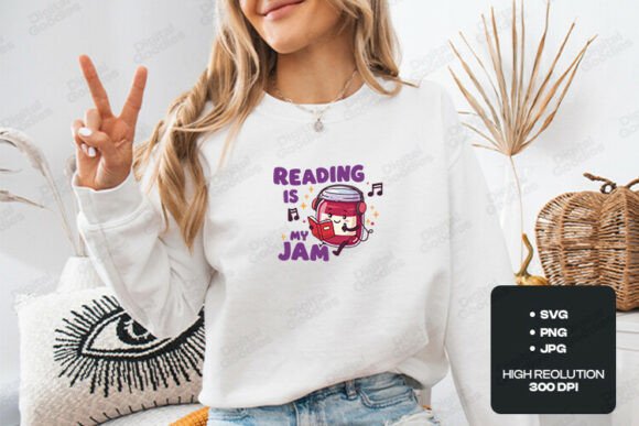 Reading is My Jam Cute Book Design: A Versatile Asset for Literacy and Creativity