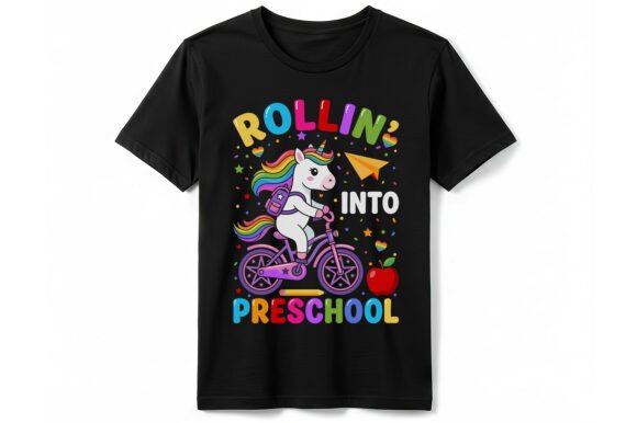 Rollin into Preschool Unicorn T-Shirt