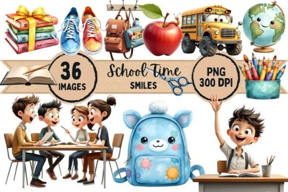 School Time Smiles Clipart: A Guide to Joyful Design Assets