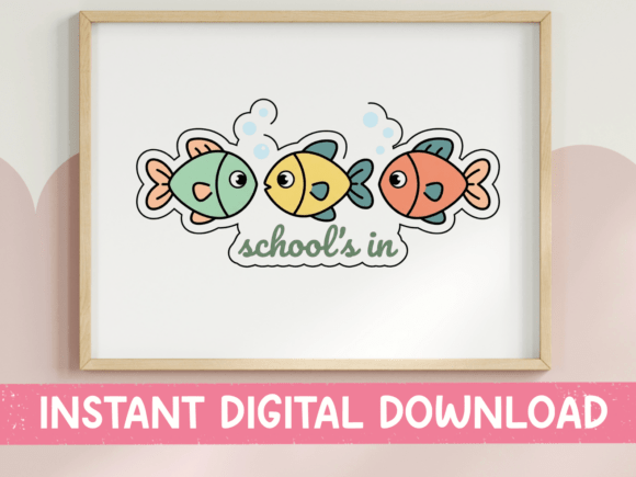 School’s in Cute Fish Group Sticker