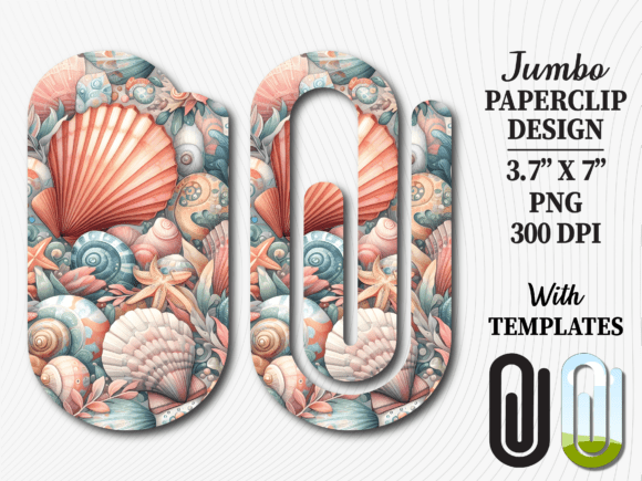 Seashell Ocean Coastal Jumbo Paperclip